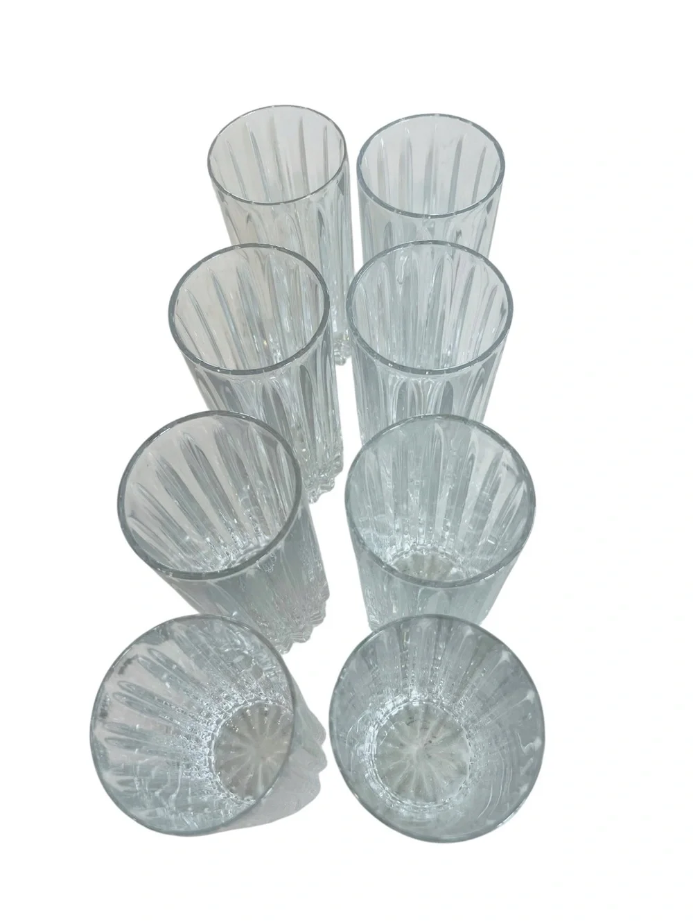 Vintage Cristal D’Arques Durand Fluted Crystal Highball Glasses Set of 8 France